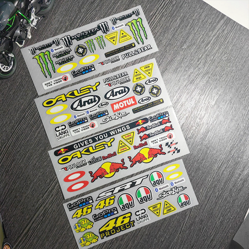 Bicycle Helmet - Reflecterende racehelmstickers set waterdichte stickers voor