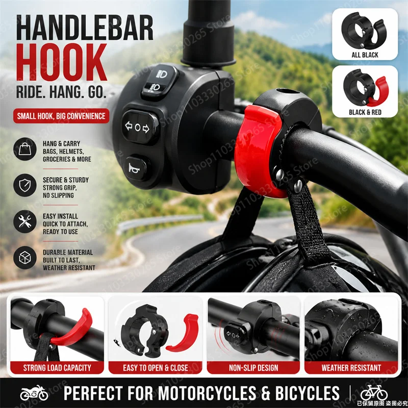 Bicycle Helmet - Heavy Duty motorfietsstuurhaak, antislip, eenvoudig te