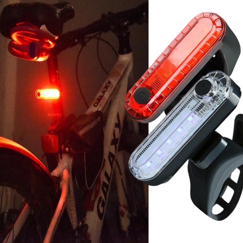 Bicycle Helmet - Fietsachterlicht USB Oplaadbaar Wit Rood LED