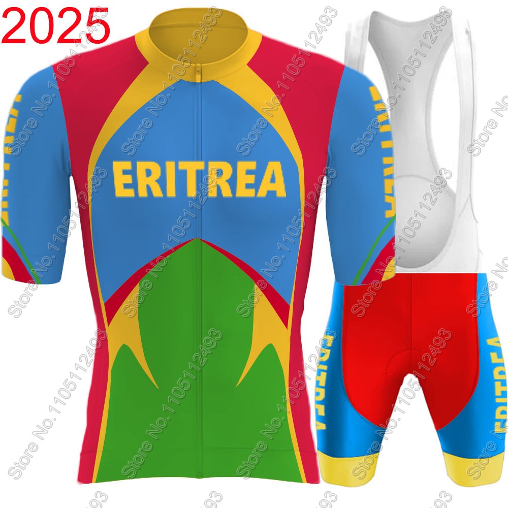 Cycling Bib Shorts - 2025, Eritrea Nationaal Team Wielertrui Set