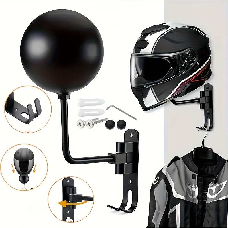 Cycling Gear Wall Mount - 180 ° Draaibare wandbevestiging motorhelmhouder metalen