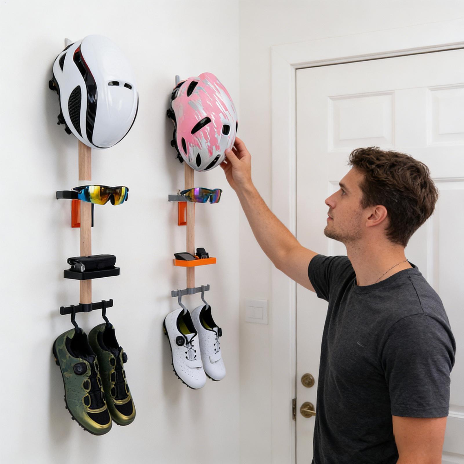 Cycling Gear Wall Mount - Verticale organizer voor fietsuitrusting, wandgemonteerde houder