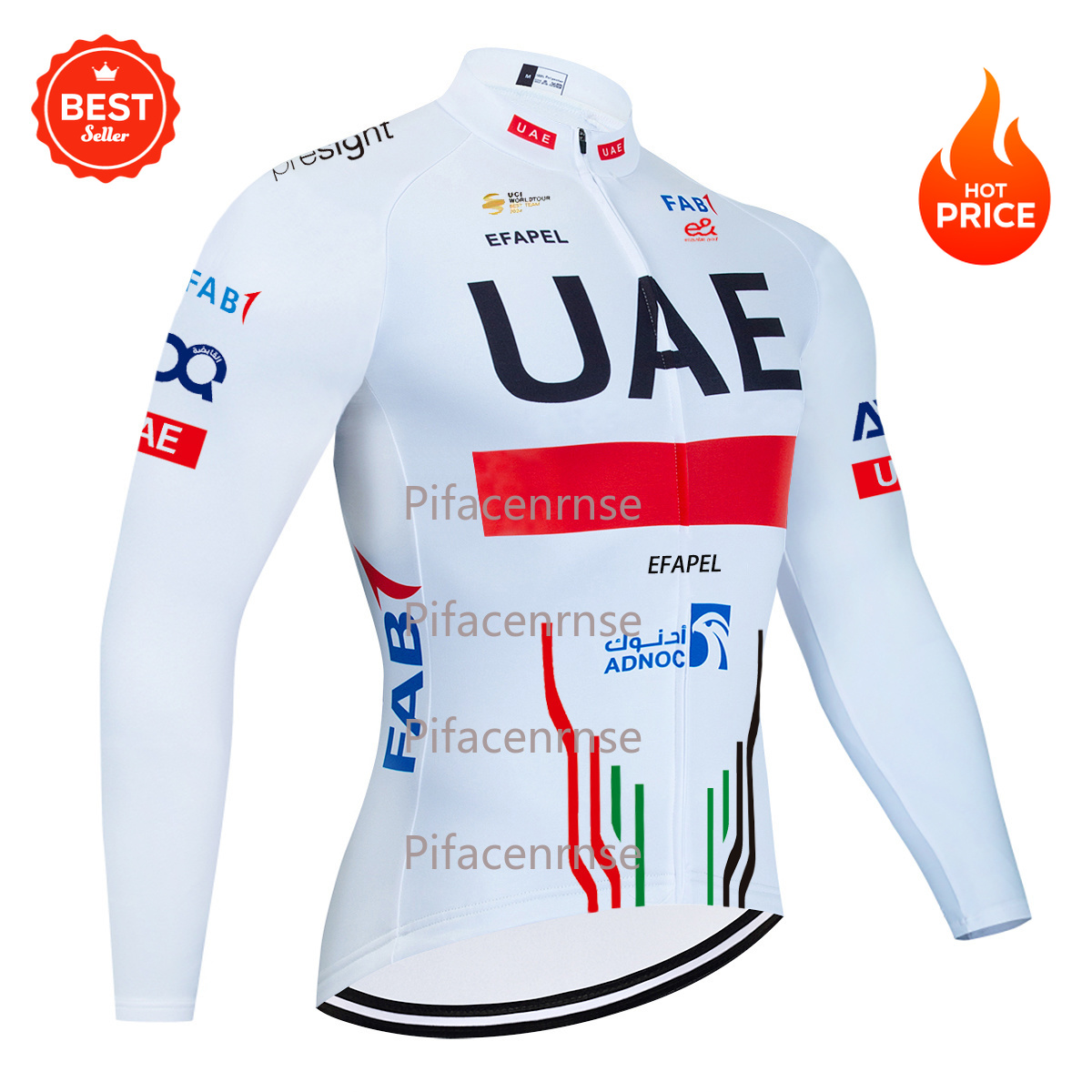 Witte UAE winterfietsjacks her - Cycling Gear Uae recensie en prijs