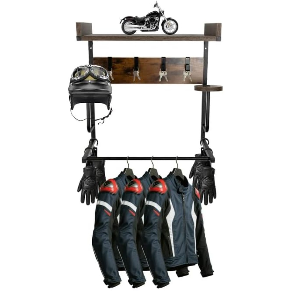 Motorhelmhouder met 4 handscho - Cycling Gear Wall Mount recensie en prijs